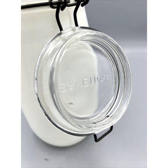 Vintage Cherries Glass Jar Canister Sugar 1.5L Hook & Wire Bale Lid - Picture 10 of 12